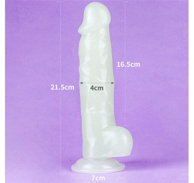 Dildo led giętkie duży penis podświetlany 21,5 cm